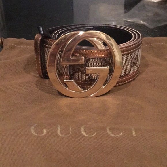 Gucci Accessories - Authentic Gucci brown & bronze belt size 90-36